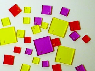 Heidi Grace - spectrum pyo etched mosaics  (sold in 3's)